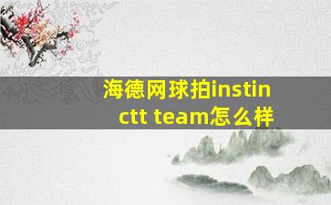 海德网球拍instinctt team怎么样